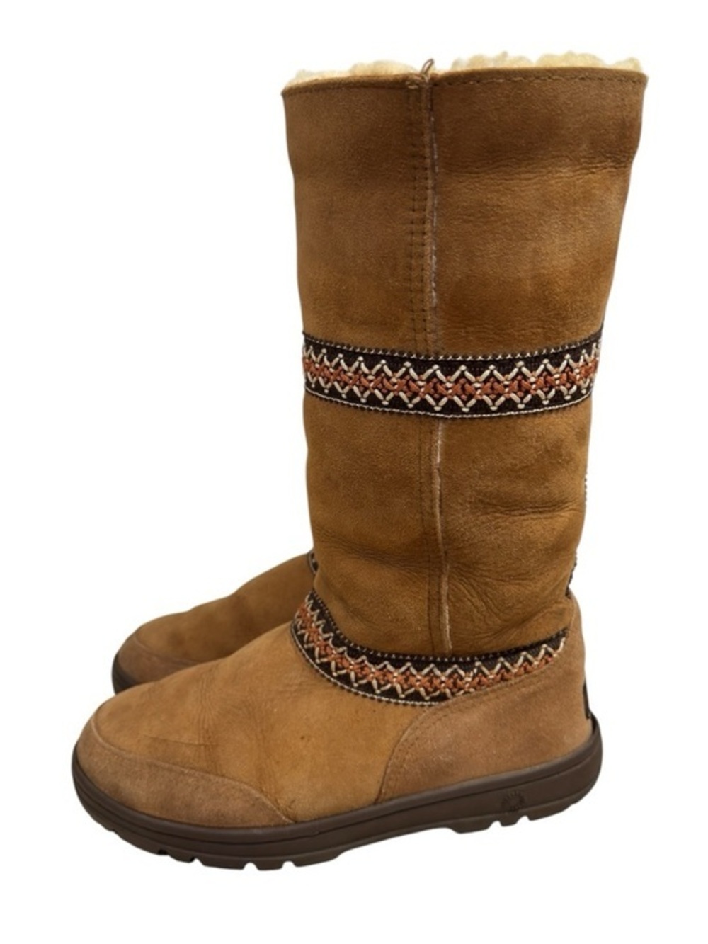 UGG Sundance Revival Chestnut Sheepskin Tasman Braid Boots Unique Womens US 6